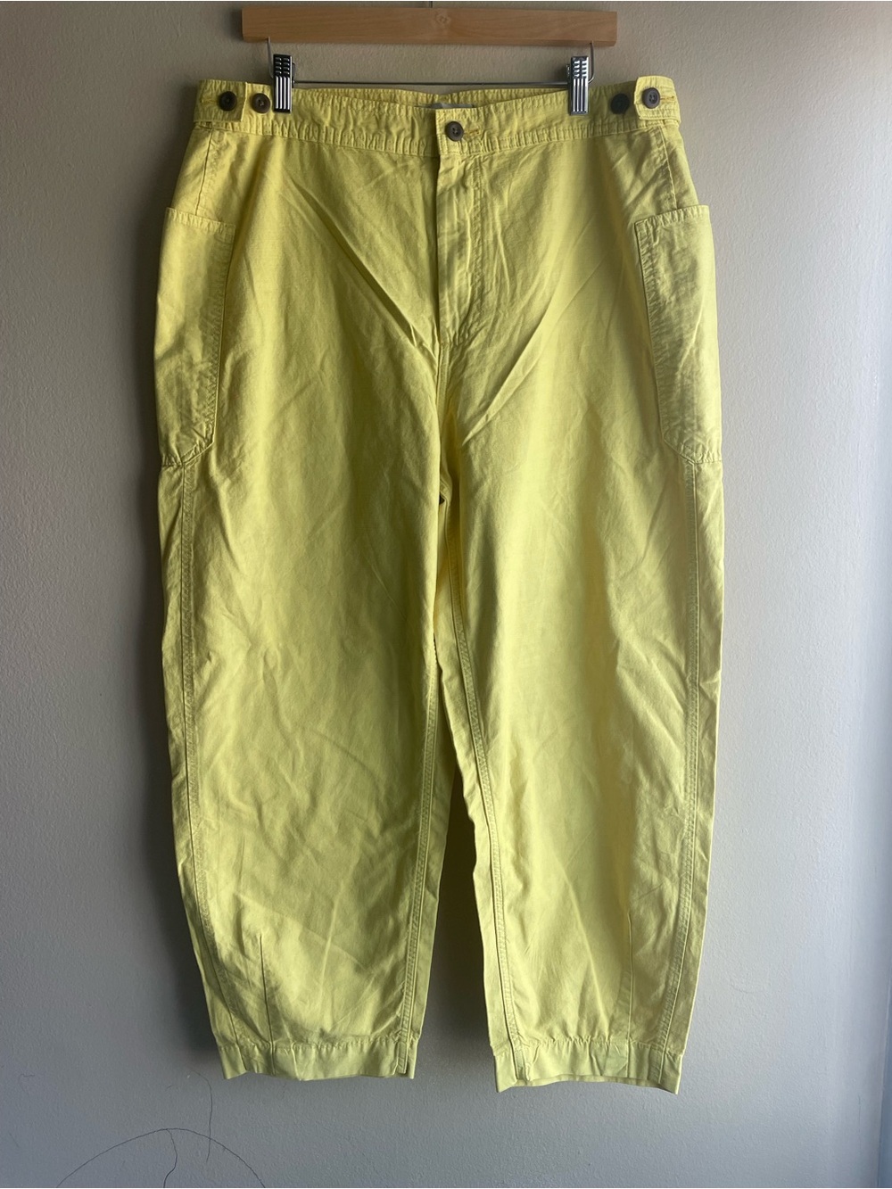 Everlane Women Colombo Sri Lanka Yellow Casual Cotton Pants Size 16